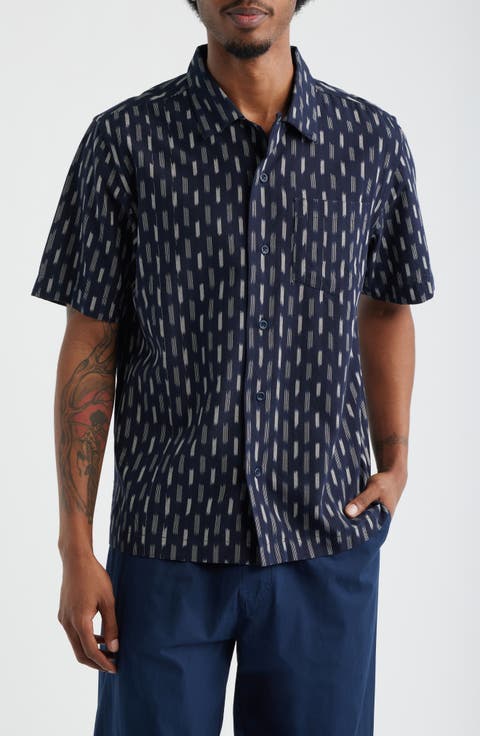 Ikat Short Sleeve Button-Up Shirt