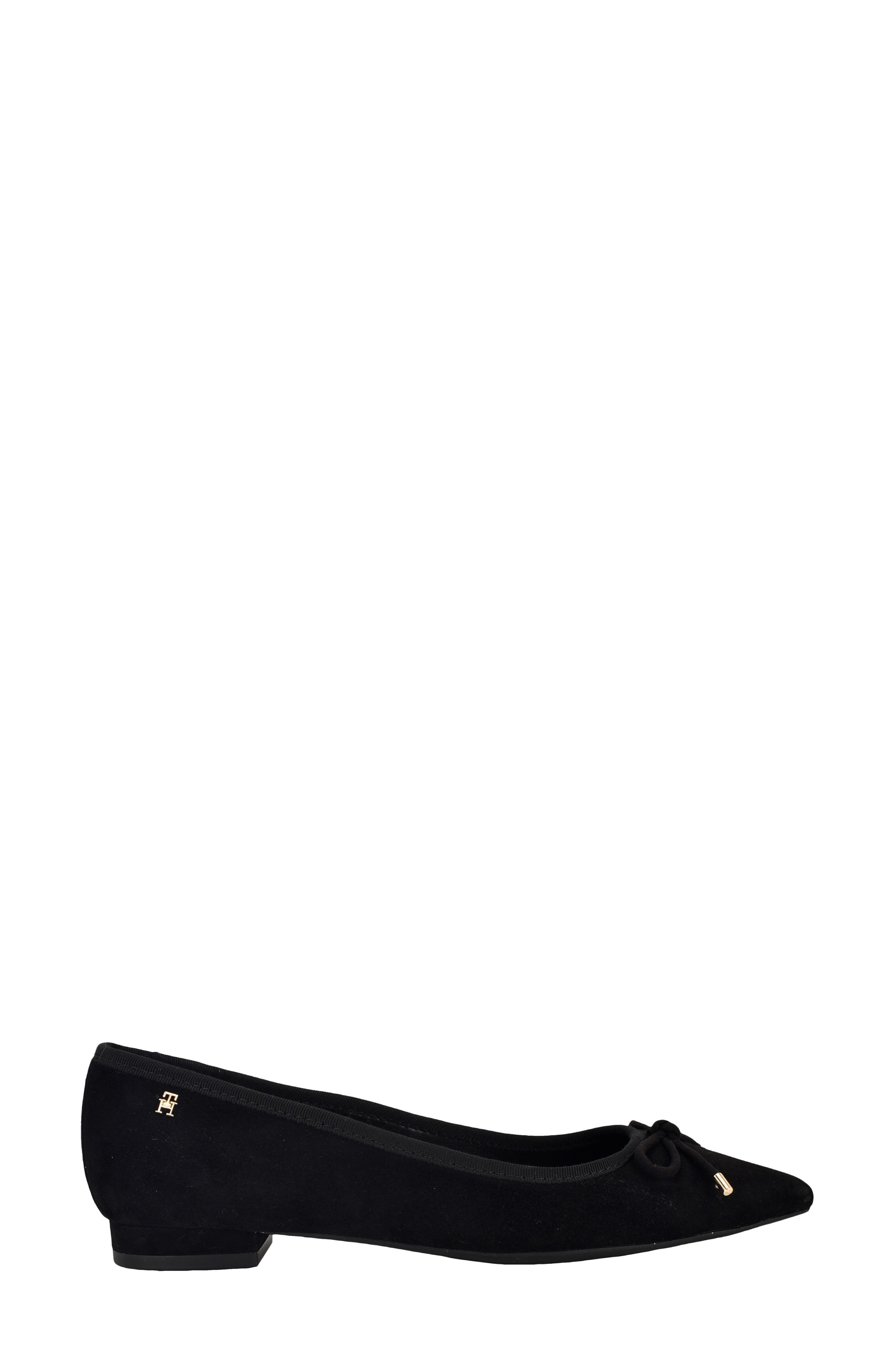 Tommy Hilfiger Kimio Pointed Toe Flat, Alternate, color, Black