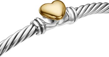 Cable Collectibles<sup>®</sup> Heart Bracelet with 18K Gold, 3mm