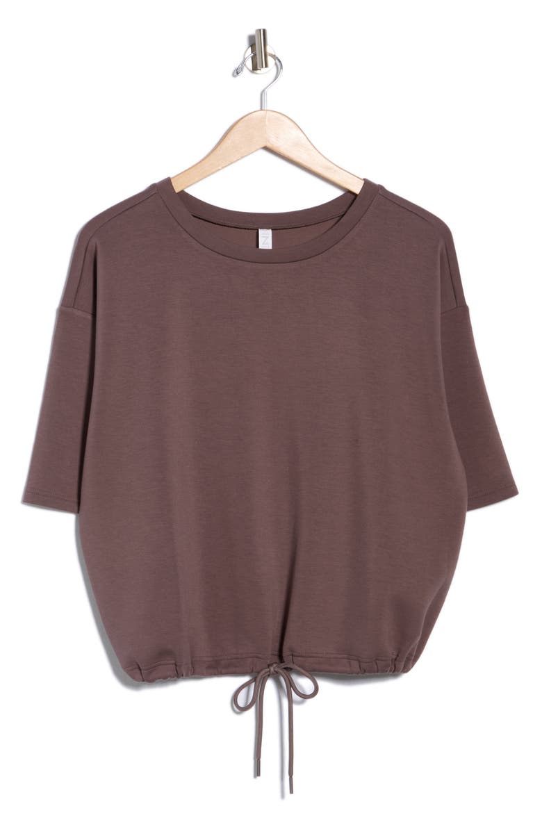 Z by Zella Whisper Drawstring Hem Knit Top, Alternate, color, Grey Plum