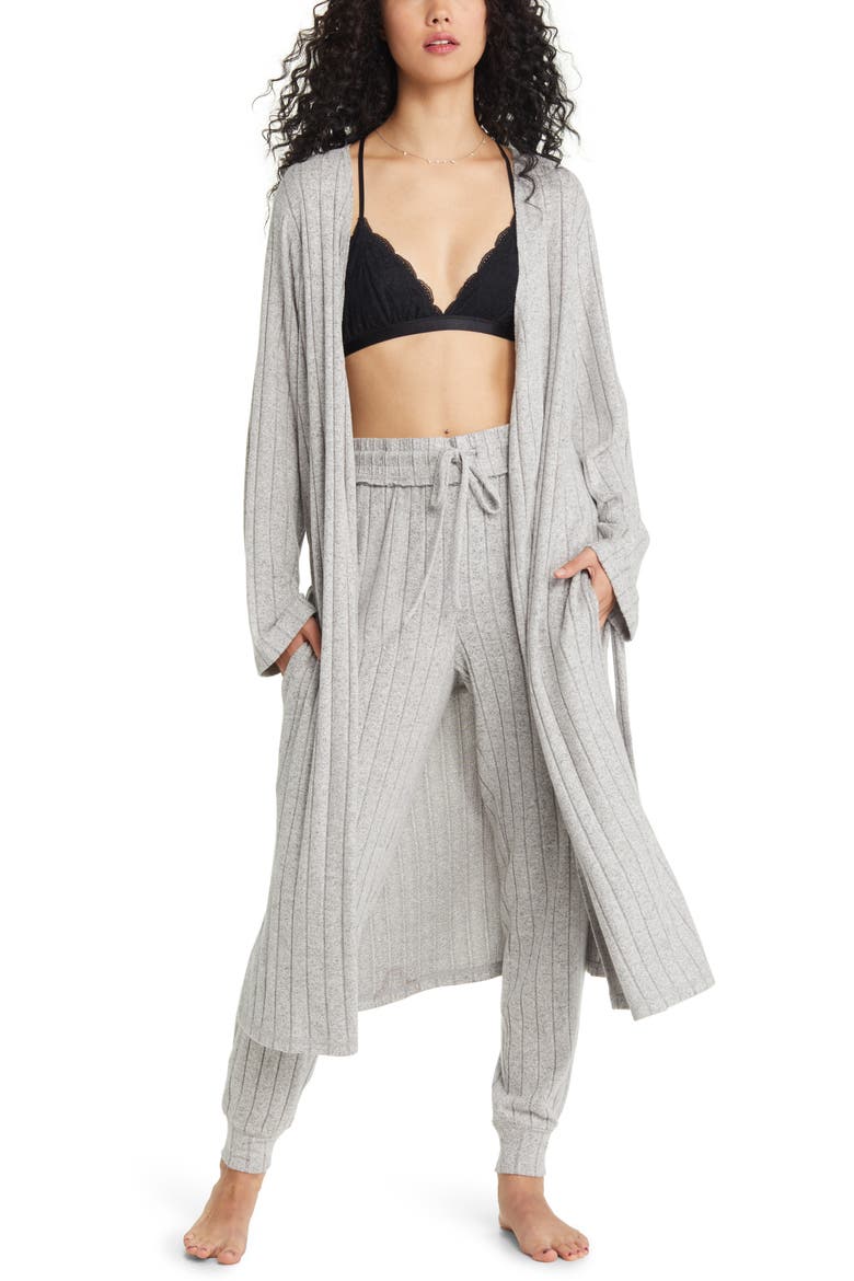 Rib Robe, Alternate, color, GREY PEARL MARL