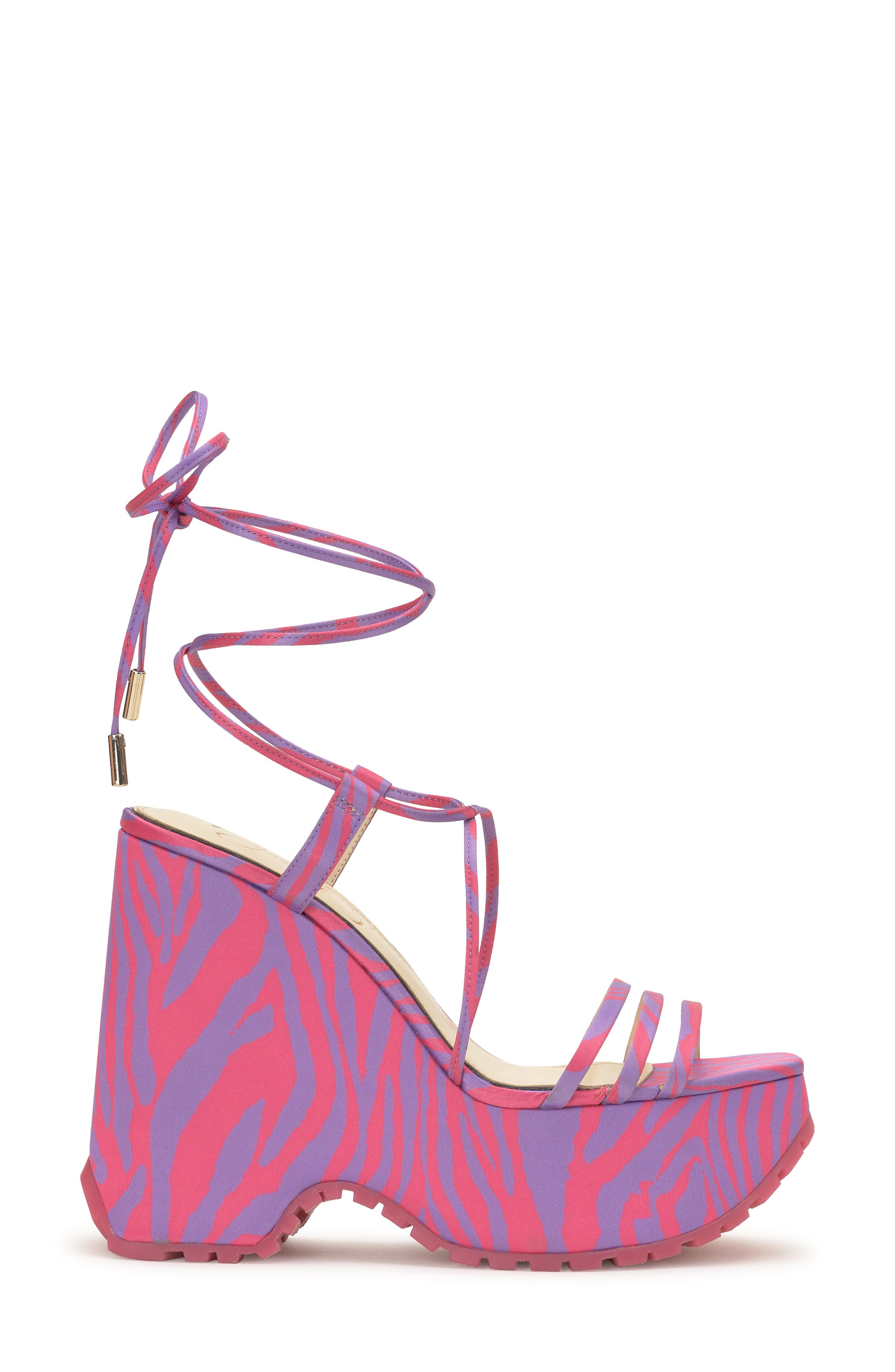 Damazy Zebra Platform Sandal, Alternate, color, LAVENDER ROSE