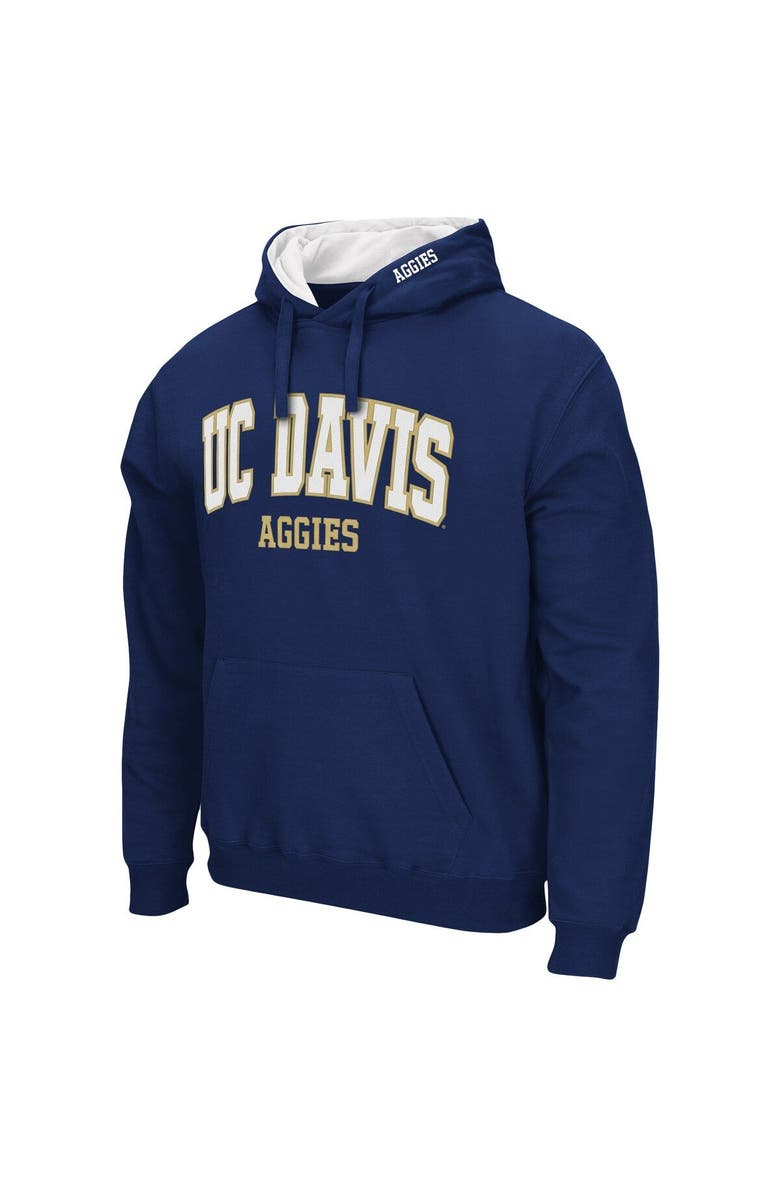 COLOSSEUM Men's Colosseum Navy UC Davis Aggies Arch and Logo Pullover Hoodie, Alternate, color, Navy