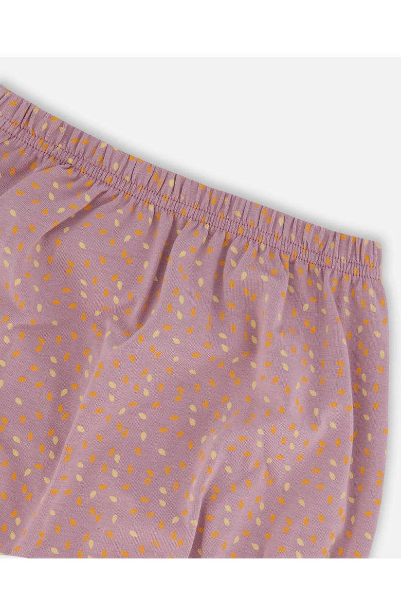 Deux par Deux Baby Girl's Printed Organic Cotton Top And Bloomer Set Purple With Pear Seeds, Alternate, color, Purple With Pear Seeds