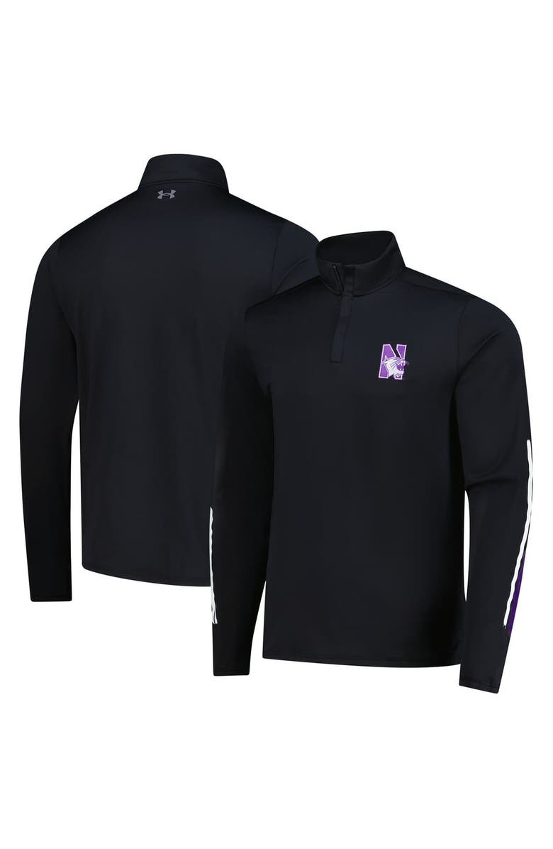 Under Armour Men's Under Armour Black Northwestern Wildcats T2 Green Special Game Quarter-Zip Pullover, Main, color, Black