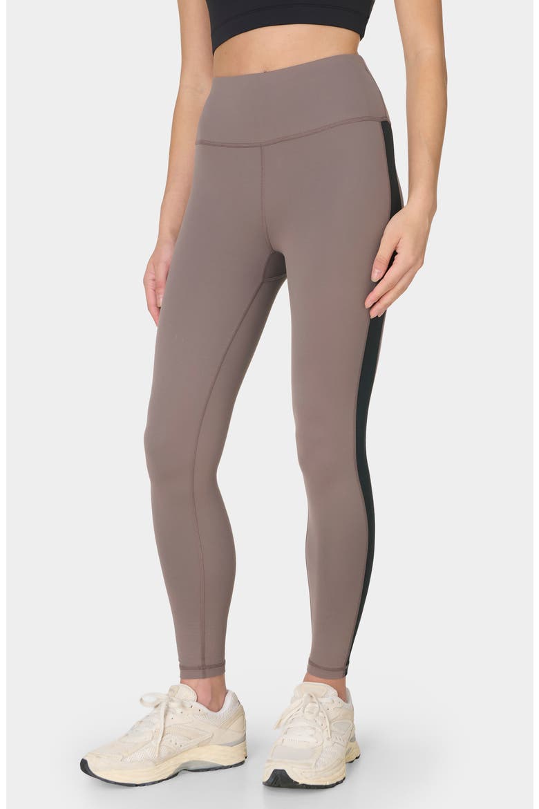 All Day 7/8 Side Stripe Leggings, Main, color, TAUPE BROWN