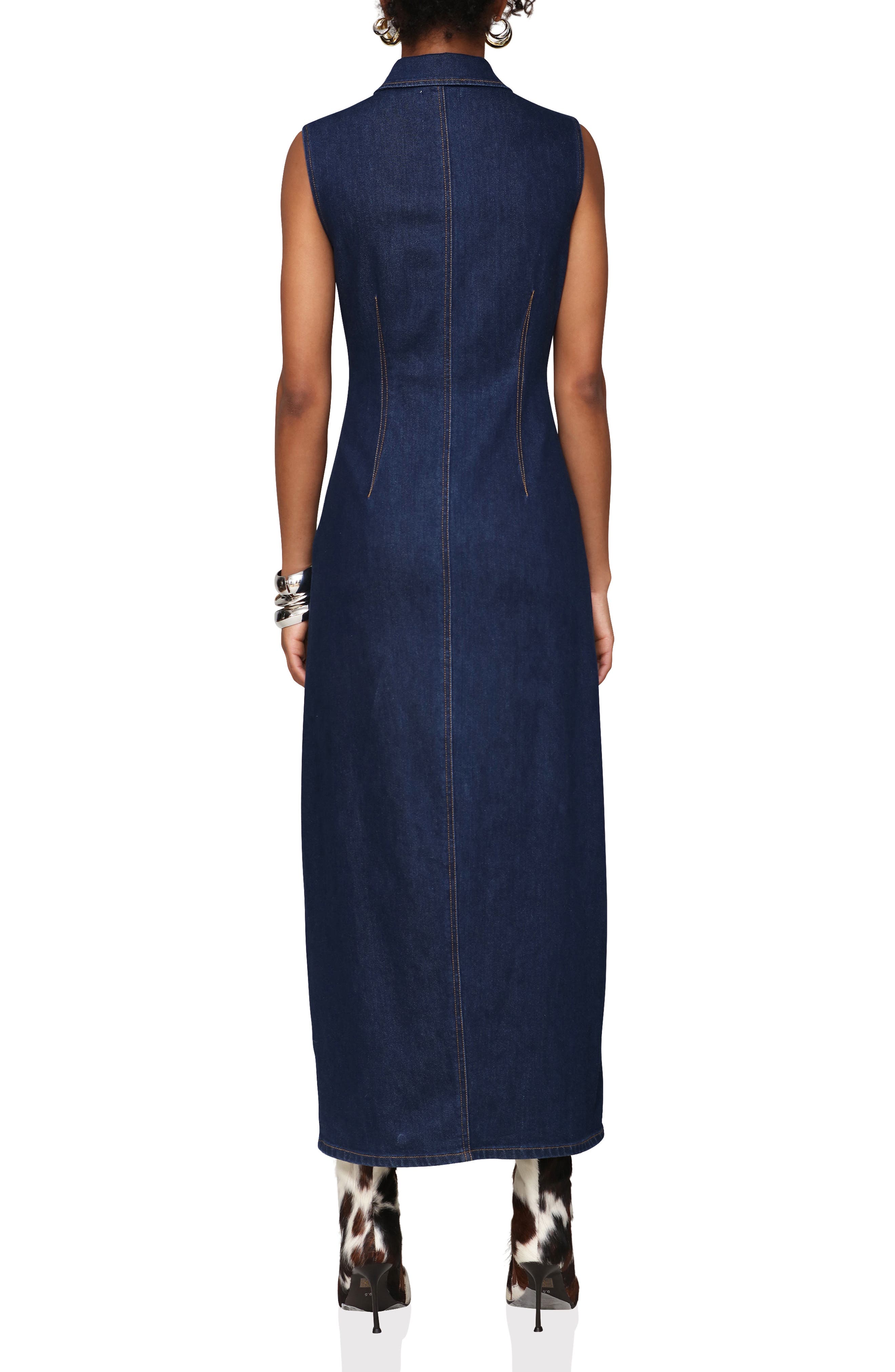 Sleeveless Denim Maxi Dress - image 2