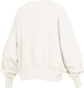 Women's Pressbox Cream South Carolina Gamecocks Chelsea Oversized Pullover Sweatshirt
