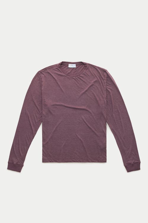 Wolf Vs. Goat (wvg) Light Weight Viscose Sorona Long Sleeve Crew Neck T-shirt In Burgundy