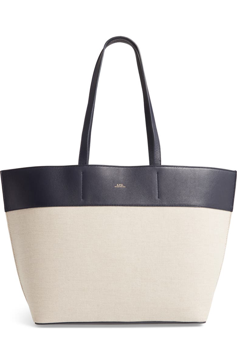 A.P.C. Totally Leather & Canvas Tote Bag, Main, color,