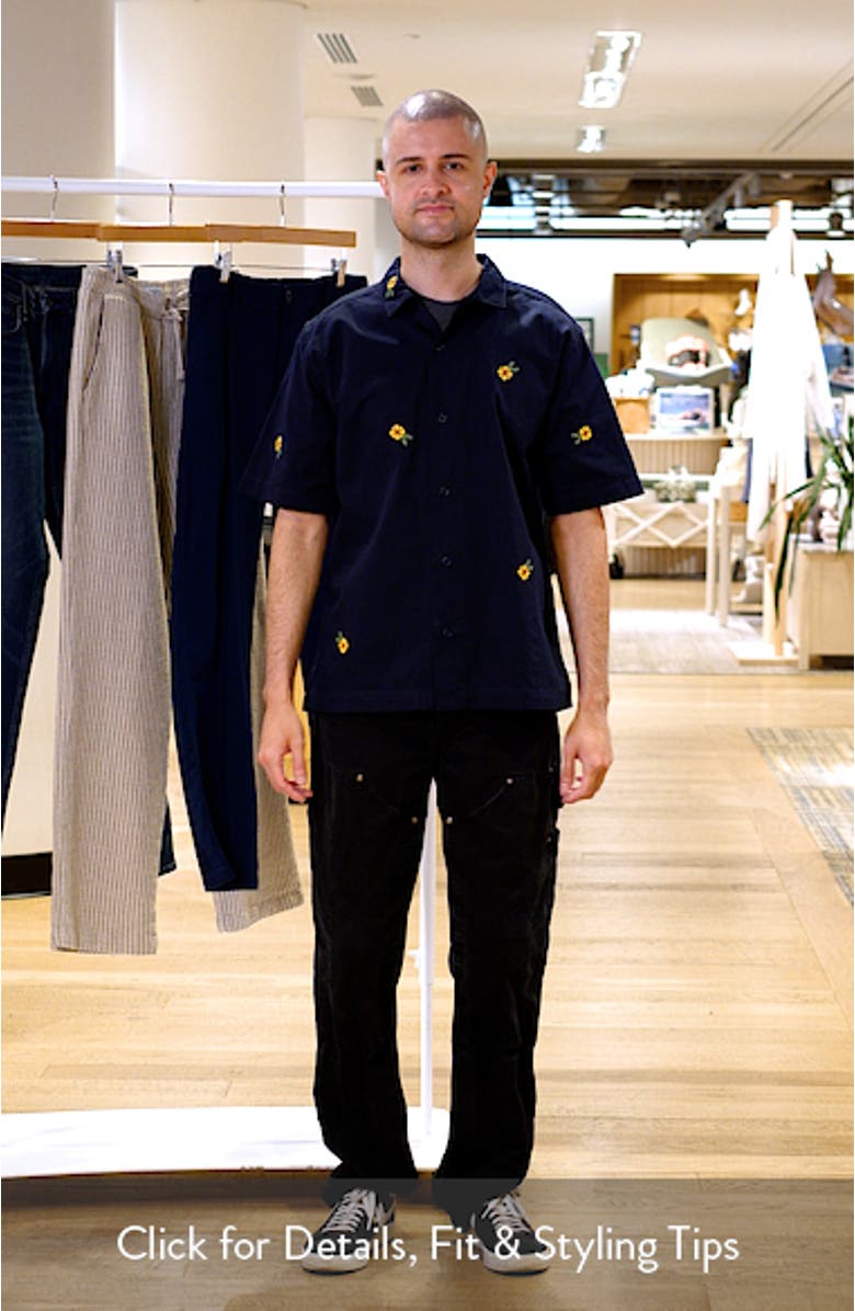 Cross Stitch Organic Cotton Button-Up Shirt, sales video thumbnail