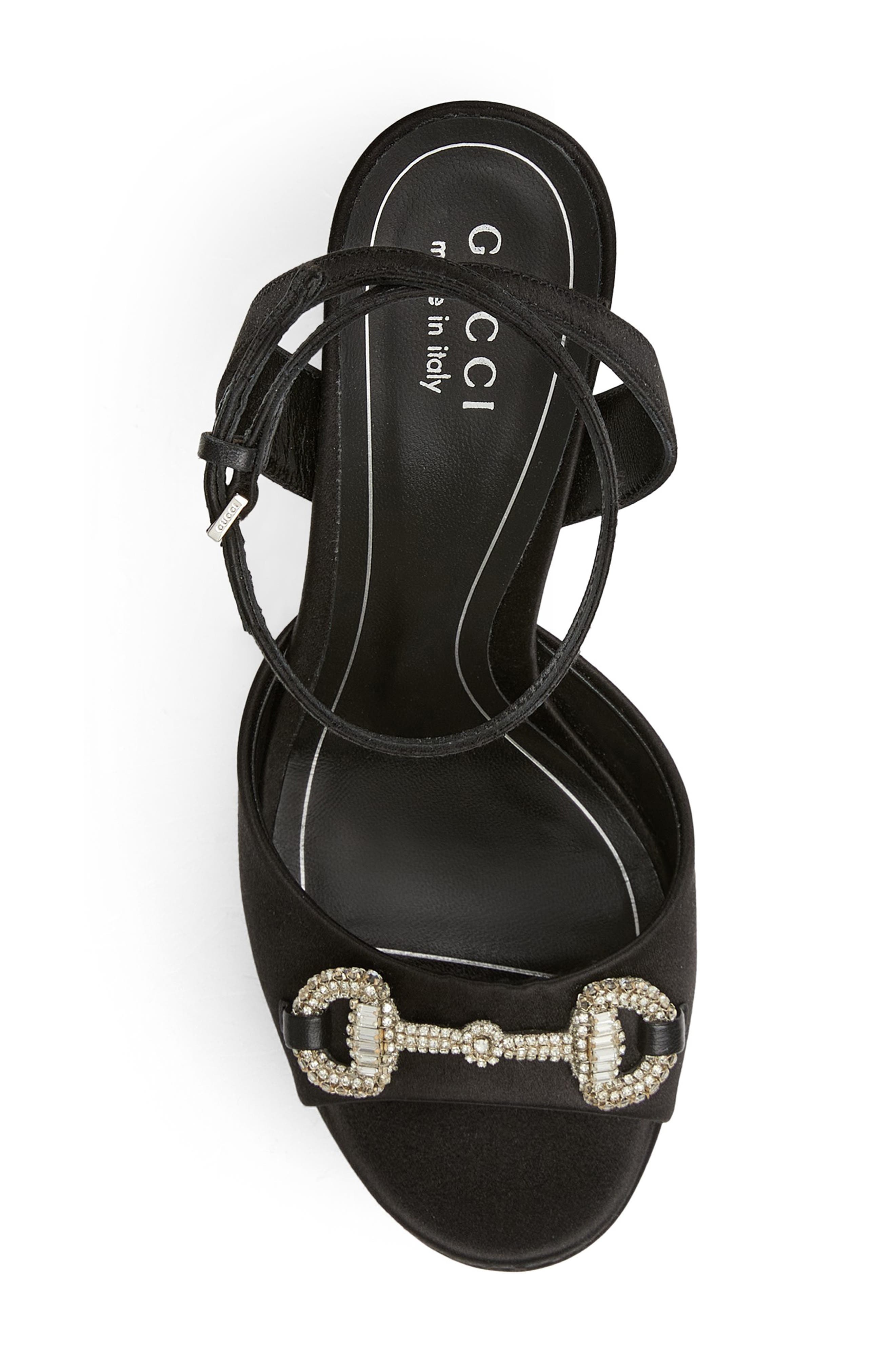 Gucci Embellished Horsebit Platform Sandal, Alternate, color, Black/Black/Milady