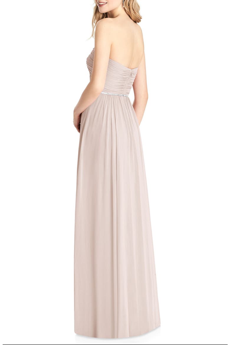 Strapless Chiffon A-Line Gown, Alternate, color, BLUSH