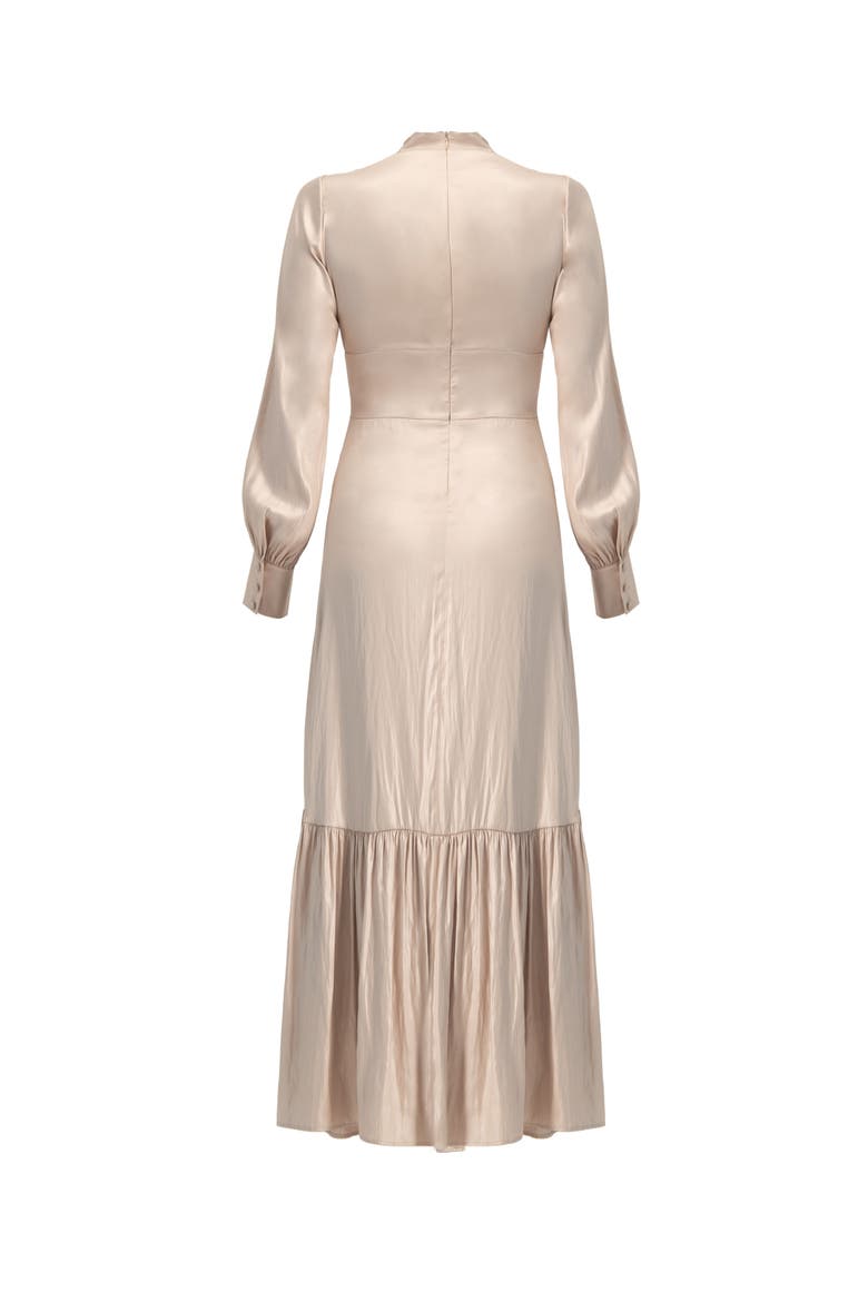 V-Neck Long Sleeve Maxi Dress, Alternate, color, Natural