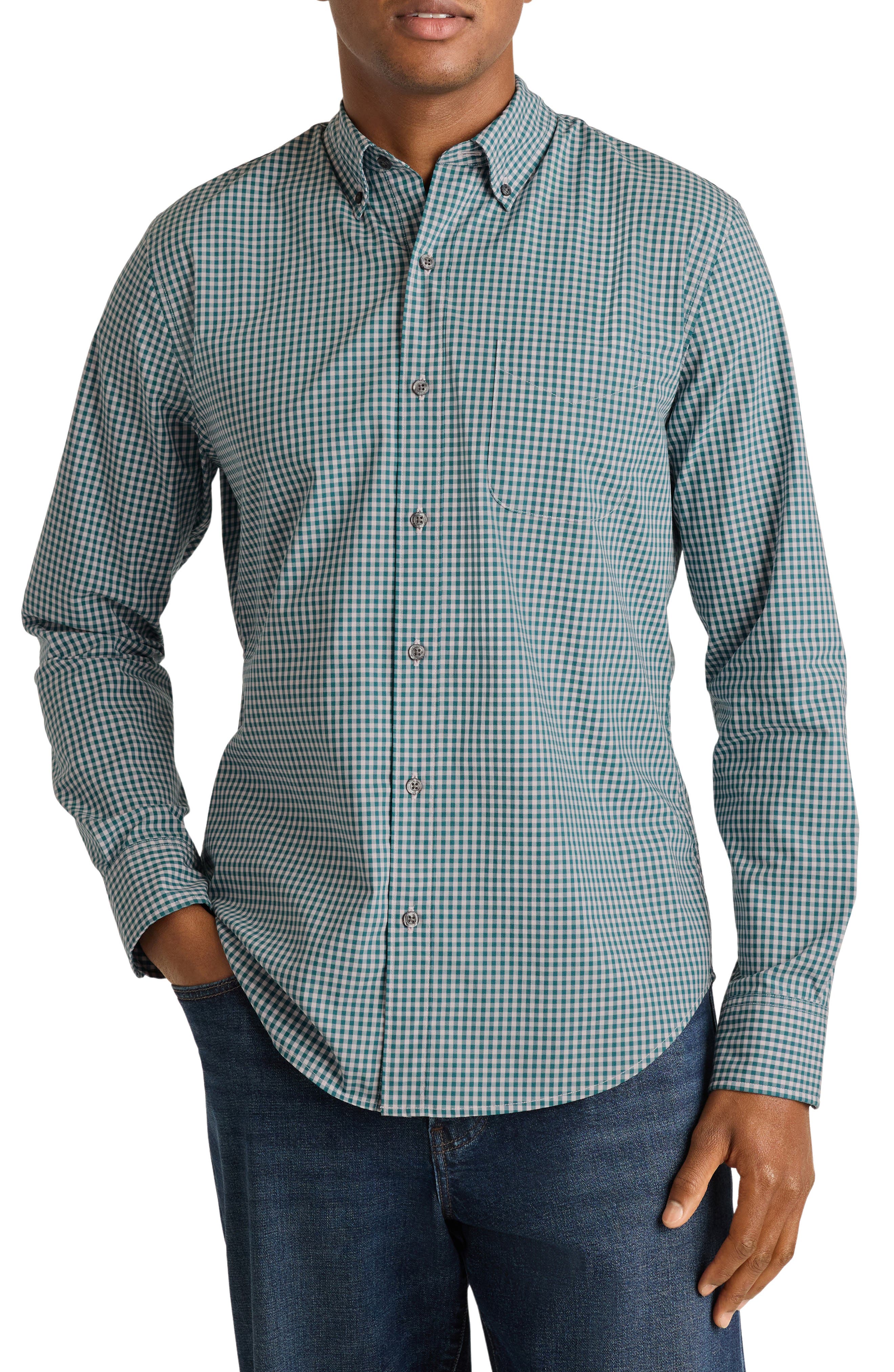 nordstrom rack mens dress shirts Black for Men Everyday Slim Fit Gingham Stretch