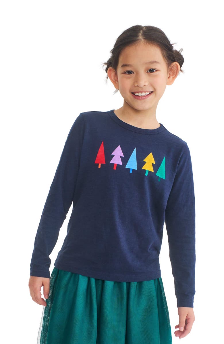 Primary Kids Long Sleeve Rainbow Trees Tee, Alternate, color,
