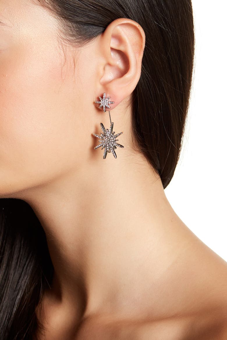 Northstar CZ Drop Earrings, Alternate, color, SILVER