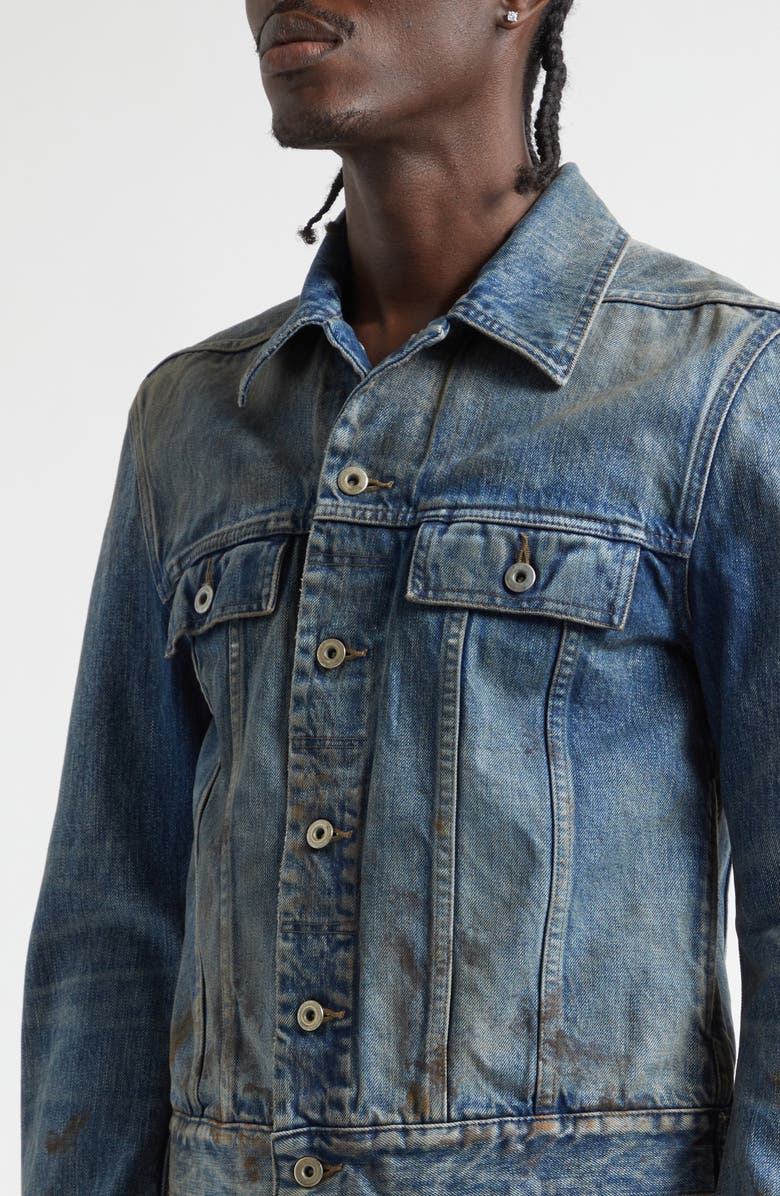 Rick Owens DRKSHDW Denim Trucker Jacket, Alternate, color, Vintage Wash