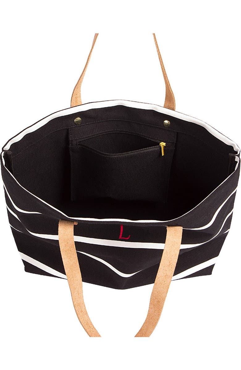 Cathy's Concepts Monogram Stripe Tote, Alternate, color,
