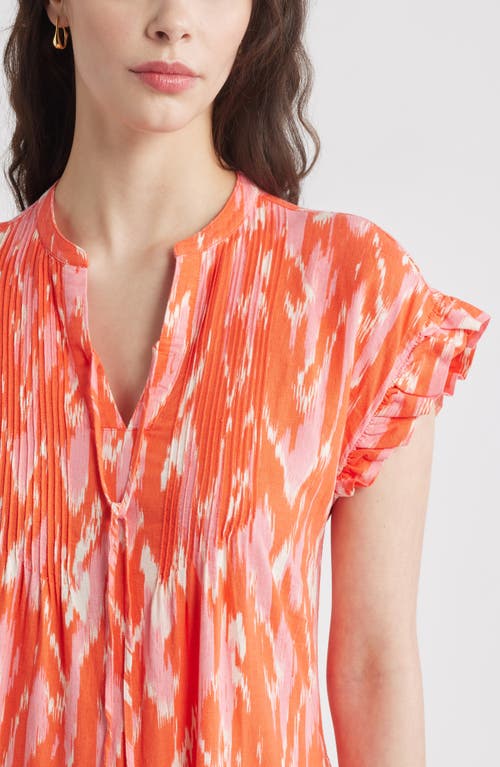 Caslonr Caslon(r) Ruffle Sleeve Linen Blend Tiered Dress