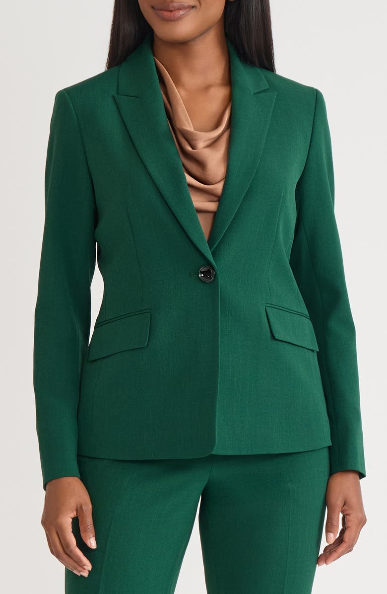 KASPER Peak Lapel Jacket, Main, color, Evergreen