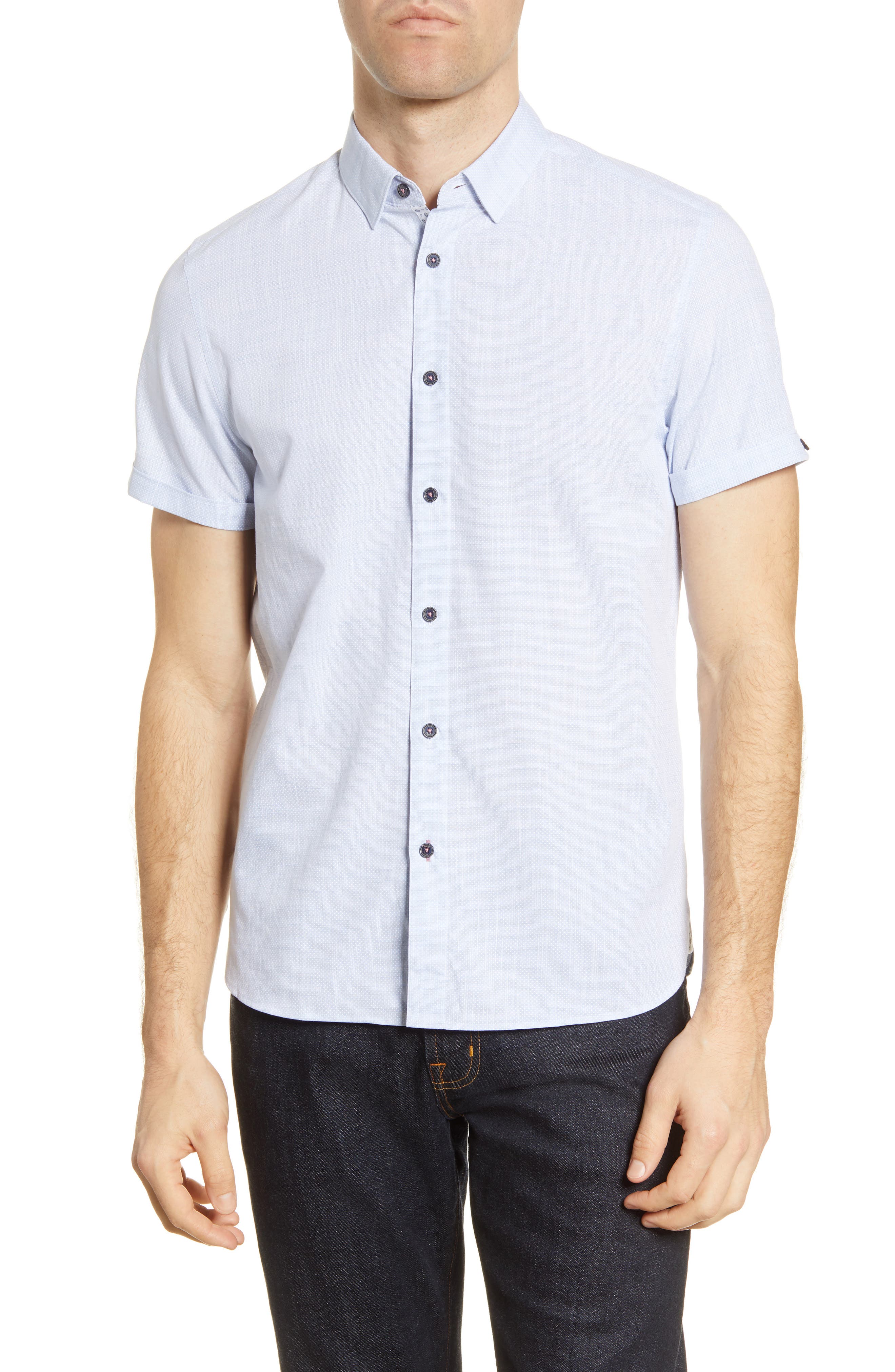 Ted Baker London Salah Microdot Short Sleeve Button-Up Shirt (Men ...