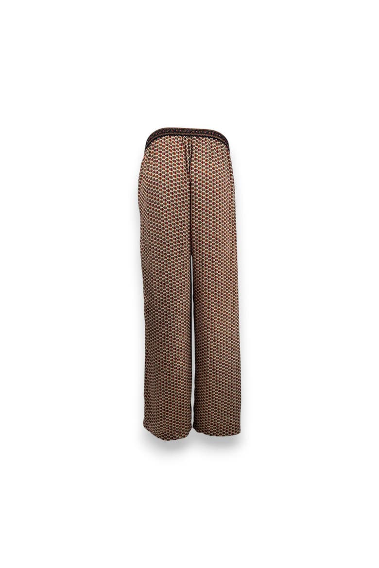 Embossed Botanical Crepe Pant, Alternate, color, Copper