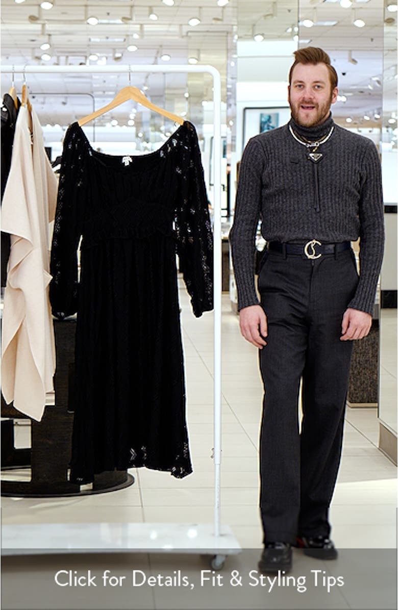 Chevron Stitch Long Sleeve Midi Dress, sales video thumbnail