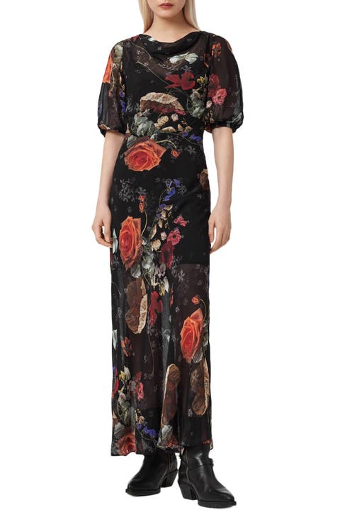 Tiwa Floral Puff Sleeve Maxi Dress