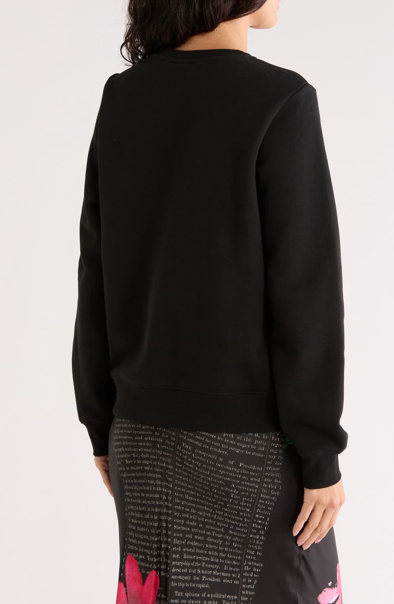 Desigual Floral Embroidered Cotton Sweatshirt, Alternate, color, Black