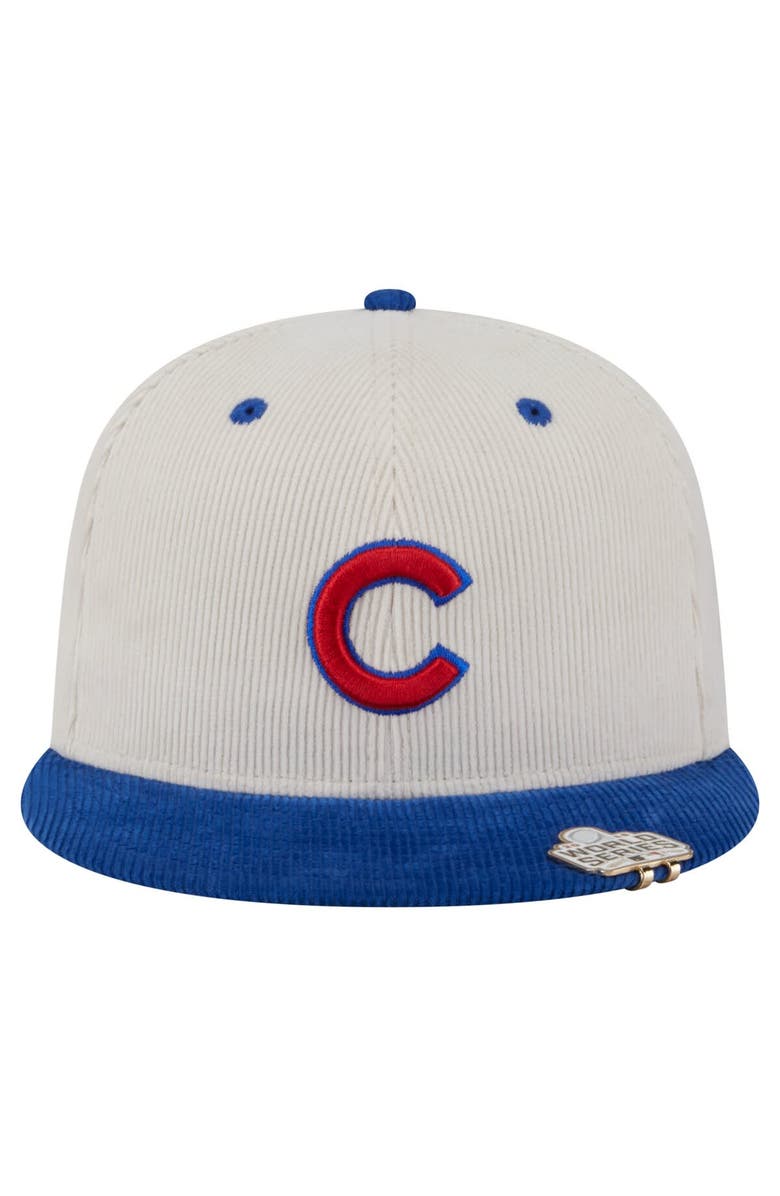 New Era Men's New Era Cream/Royal Chicago Cubs Two-Tone Corduroy 59FIFTY Fitted Hat, Alternate, color, Cream