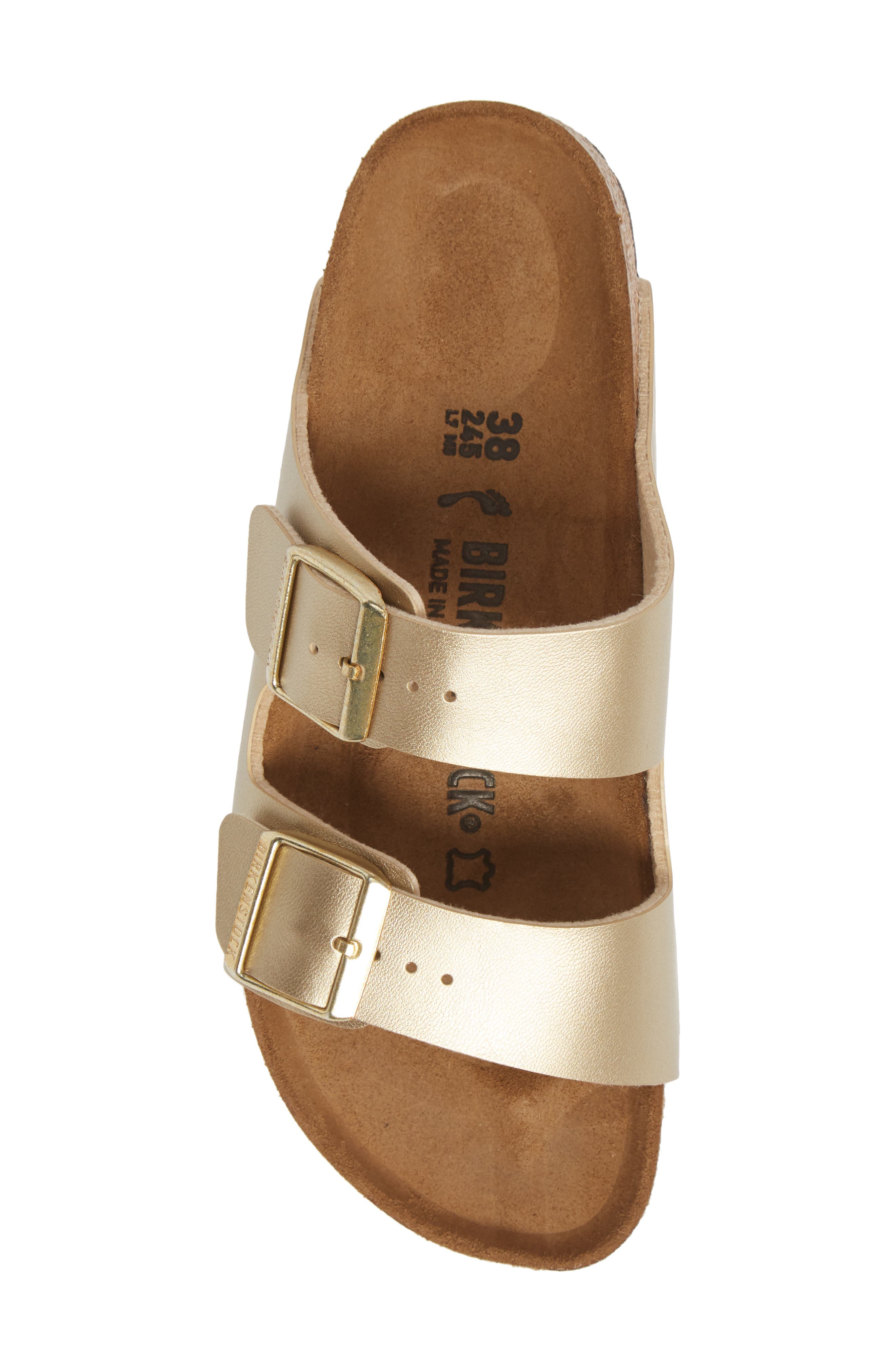 Birkenstock Arizona Birko-Flor Slide Sandal, Alternate, color, Gold