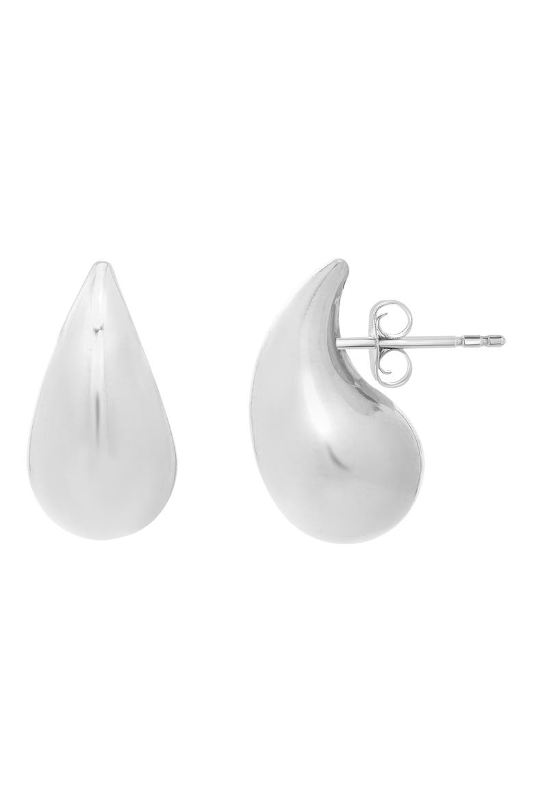 Raindrop Stud Earrings, Main, color, RHODIUM WHITE