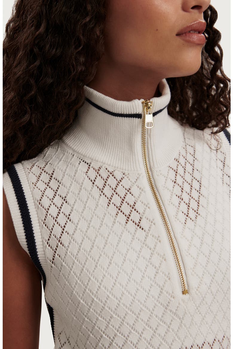 Stefan Half Zip Knit Vest, Alternate, color, WHITE
