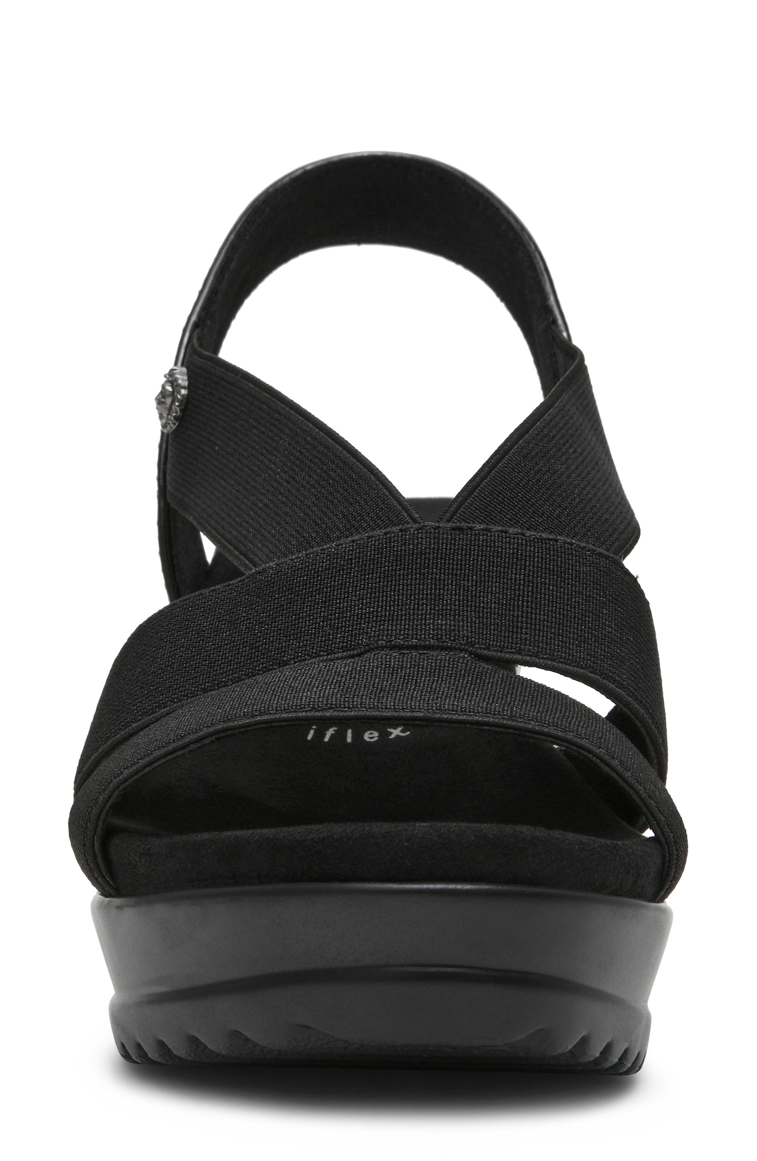 Anne Klein Ryland Platform Wedge Sandal, Alternate, color, Black