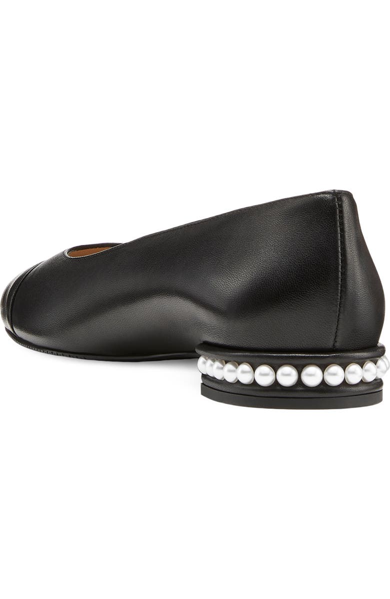 Stuart Weitzman Imitation Pearl Embellished Flat, Alternate, color,