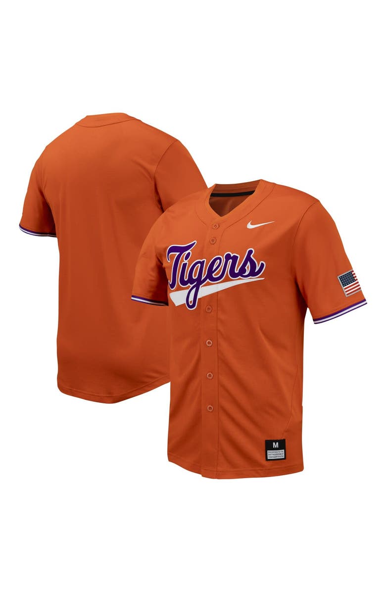 Nike Men's Nike Orange Clemson Tigers Replica Full-Button Baseball Jersey, Main, color, Orange