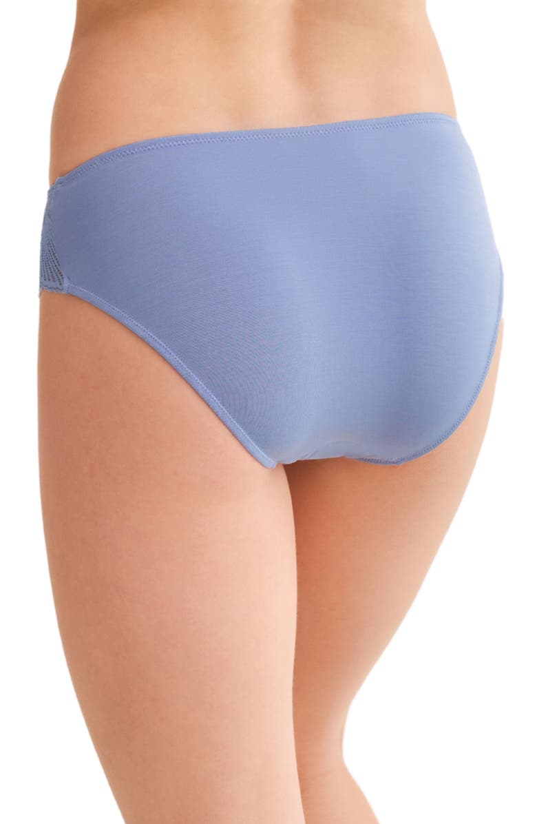 Fleur't Belle Epoque Lace Trim Microfiber Briefs, Alternate, color, Denim