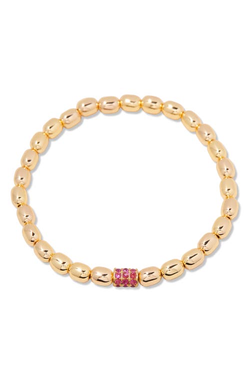 Brook & York Brook And York Brei Birthstone Beaded Stretch Bracelet In Gold July