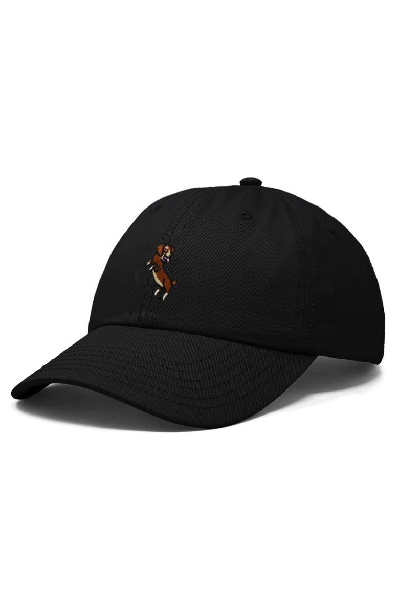 Dachshund Embroidered Dad Cap, Alternate, color, Black