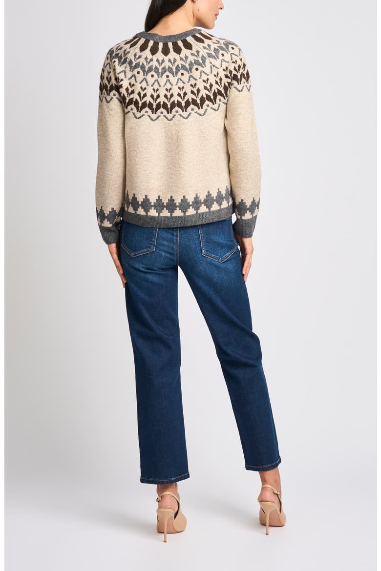 Fair Isle Crewneck Sweater, Alternate, color, OATMEAL