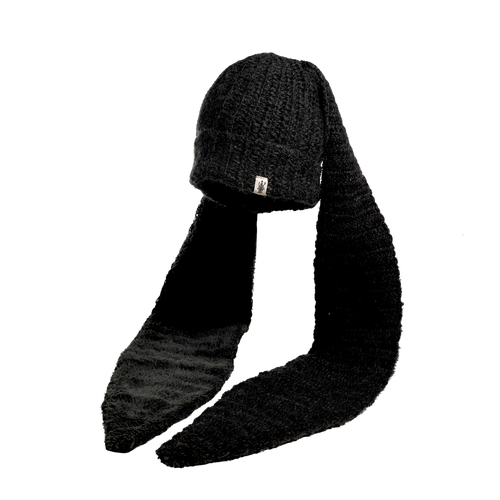 Nirvanna Designs Oversized Ear Beanie In Charcoal