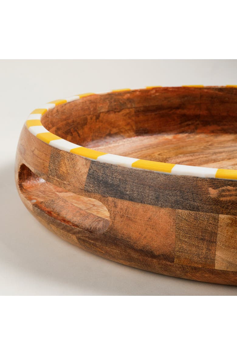 Nohar Deep Wood Tray Curated Decor, Alternate, color, Yellow
