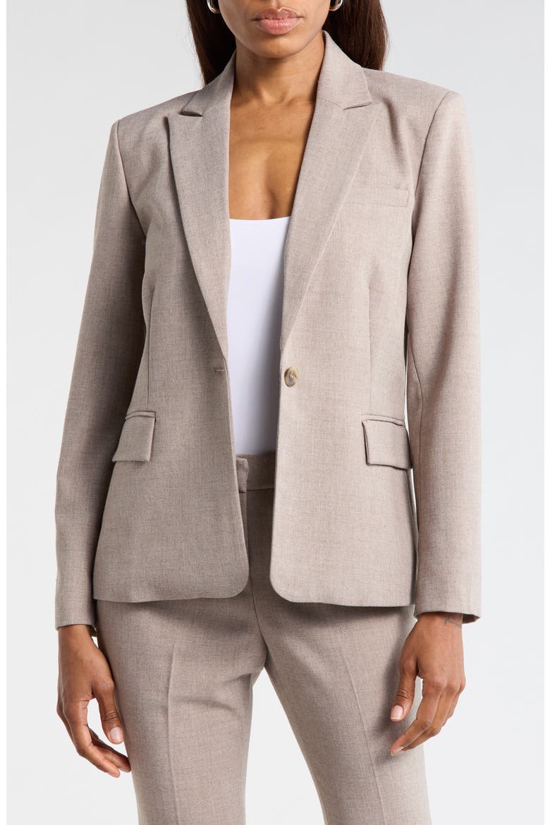 Oversize Heathered Blazer, Main, color, GREY