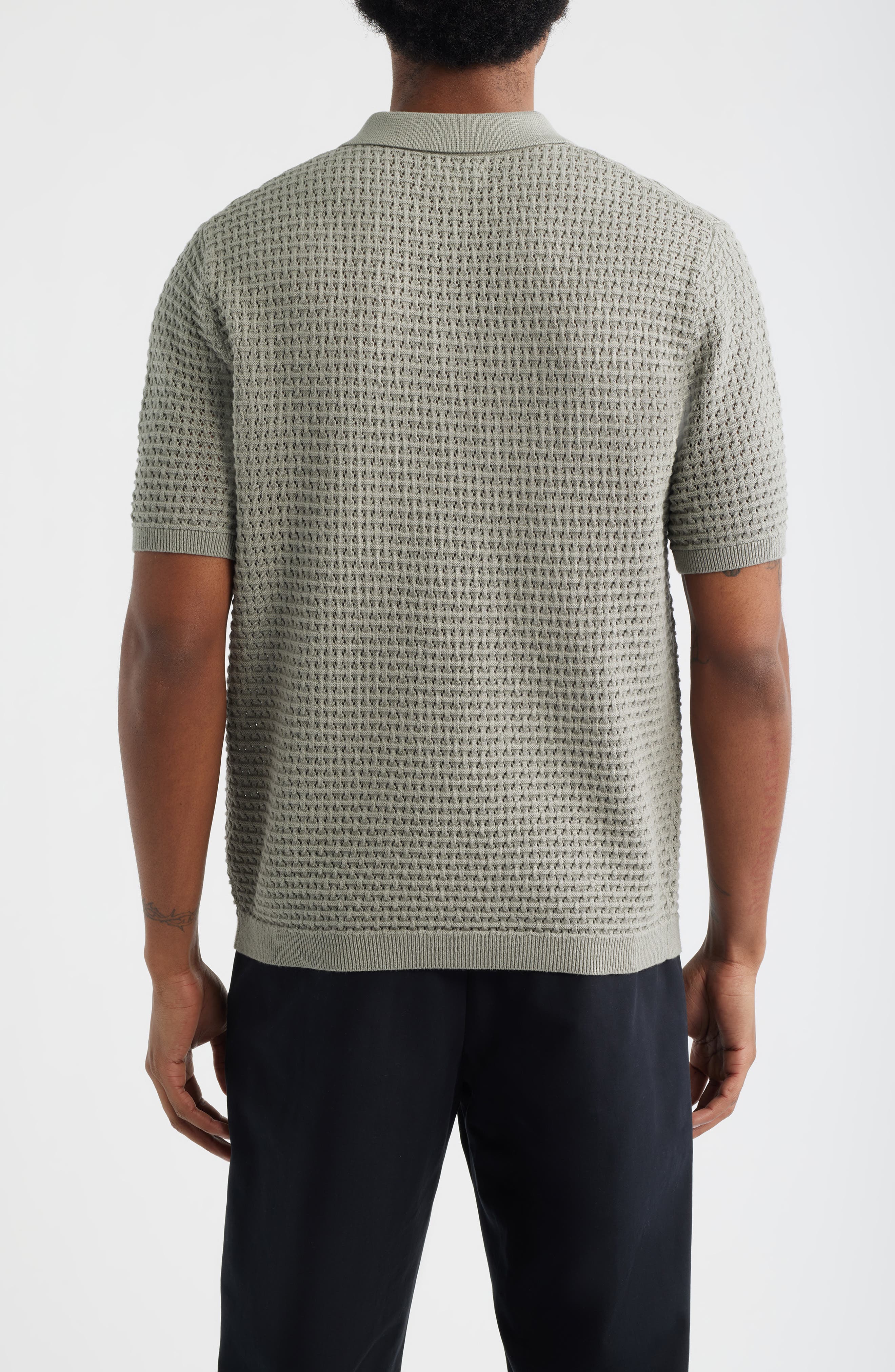 Texture Knit Polo Top - image 4