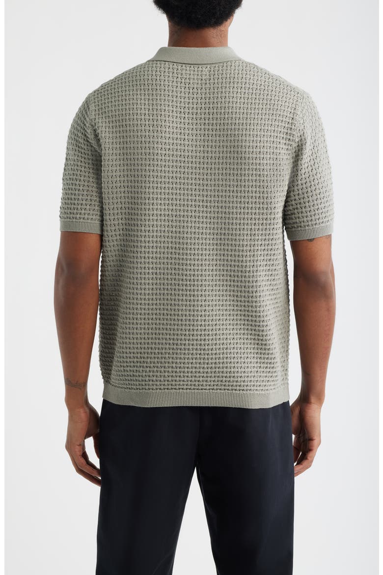 Texture Knit Polo Top, Alternate, color, GREEN CHAPARRAL