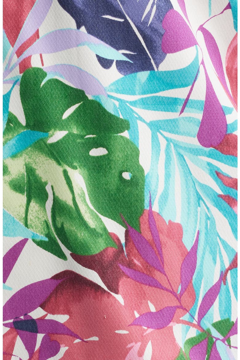 Fuego Fronds Print Silk Blend Camp Shirt, Alternate, color, VANILLA ICE