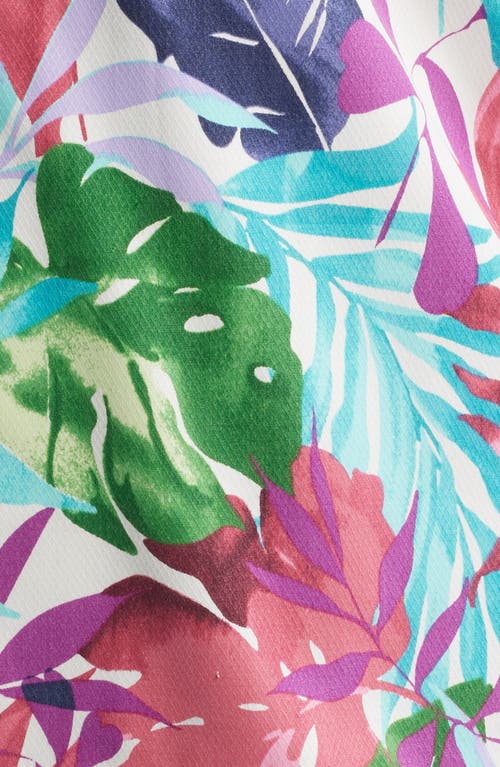 Tommy Bahama Fuego Fronds Print Silk Blend Camp Shirt In Pink