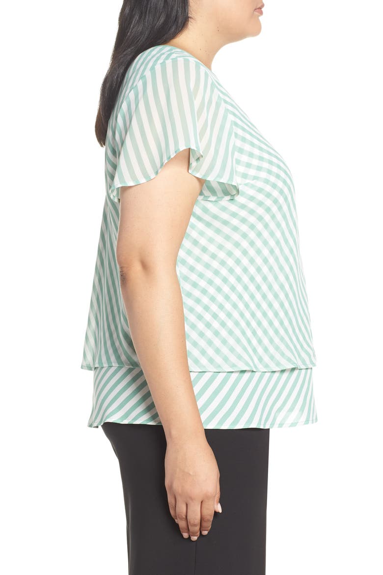 Flutter Sleeve Top, Alternate, color, GREEN BAY