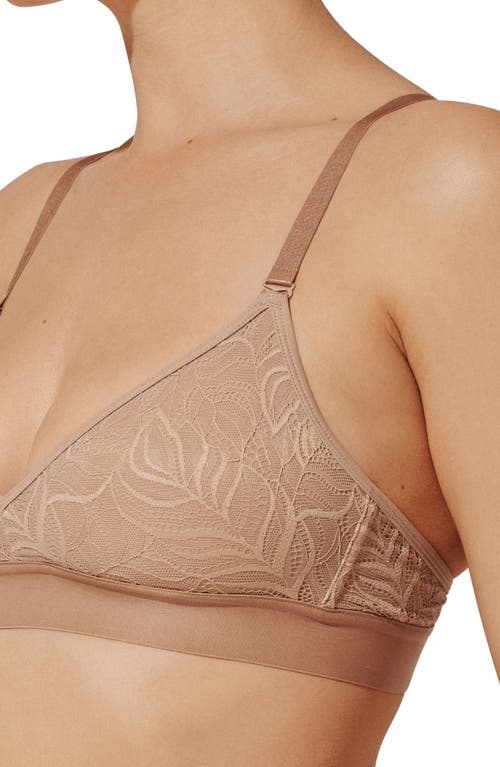 Thirdlove Feather Lace Triangle Bralette In Brown